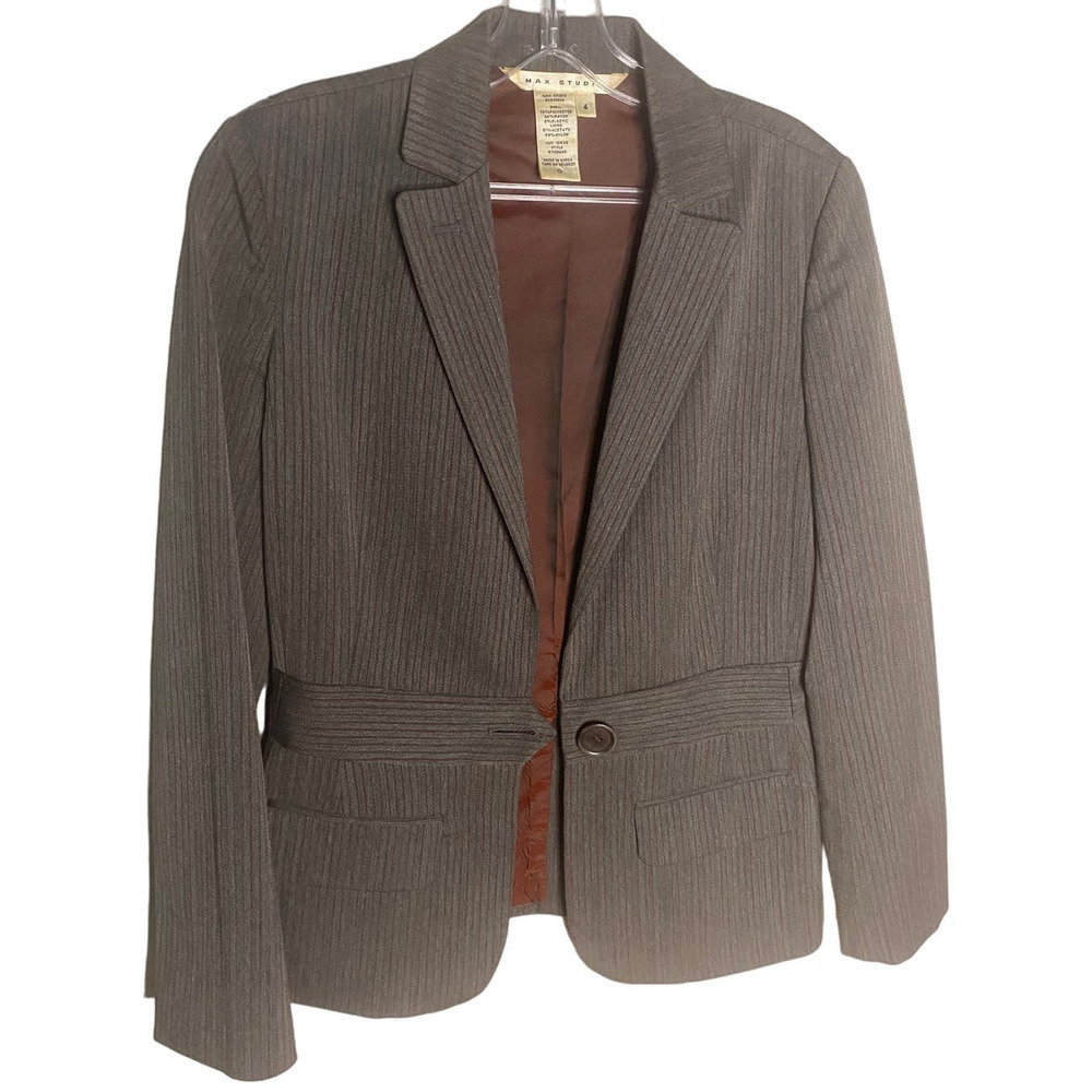 Max Studio Pin Stripe Blazer 4 Petite